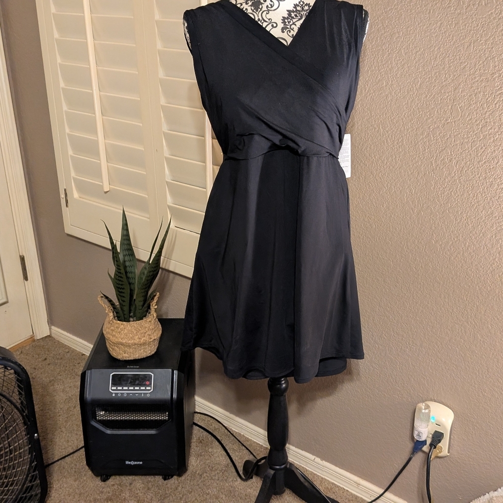 Ladies Black Dress Style Bathing Suit Size 16
